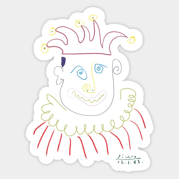 Picasso - Clown Sticker by shamila